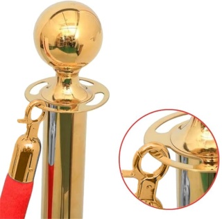 Sznur wygrodzeniowy gładki czerwony - złote okucia