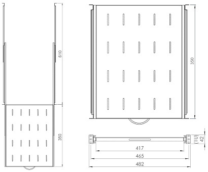 Półka wysuwana Rack 1U Półka wysuwana Rack 1U